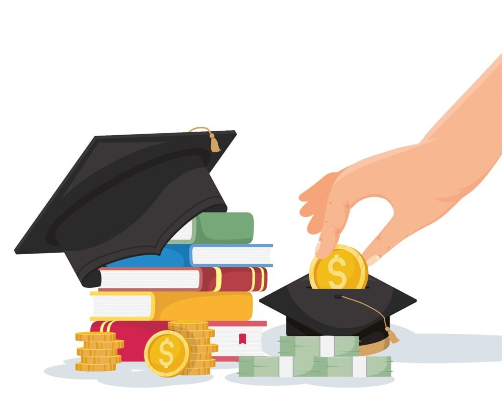 A graduation cap and textbooks, symbolizing student loan debt and how term life insurance millennials can offer debt protection.