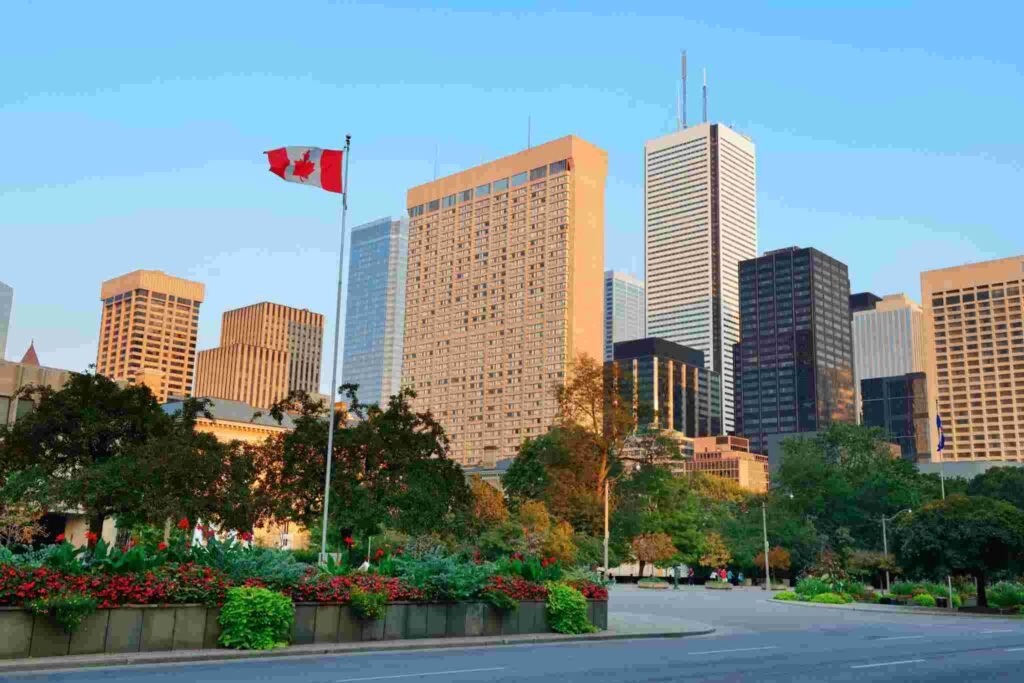 Peaceful Canadian landscape representing security and future.