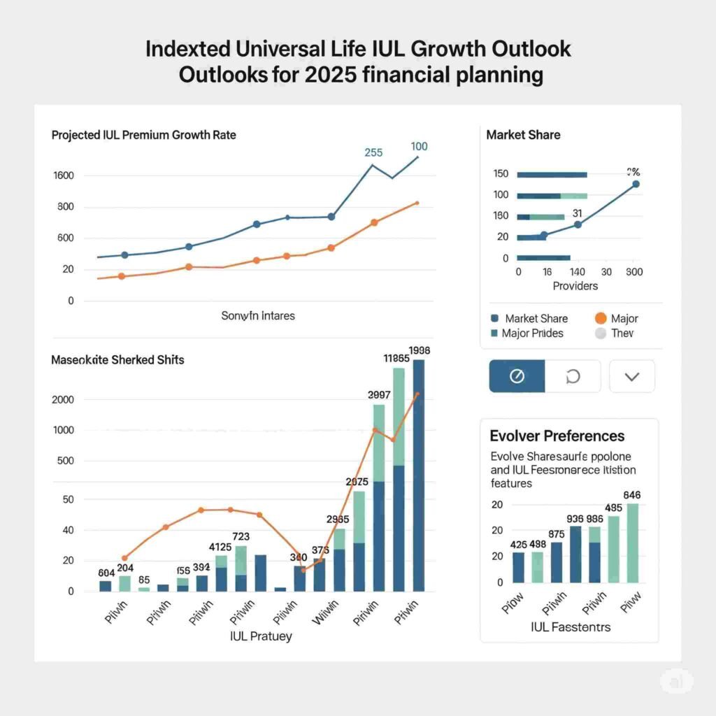 Data visualization illustrating the projected IUL growth outlook and market trends for 2025 financial planning.
