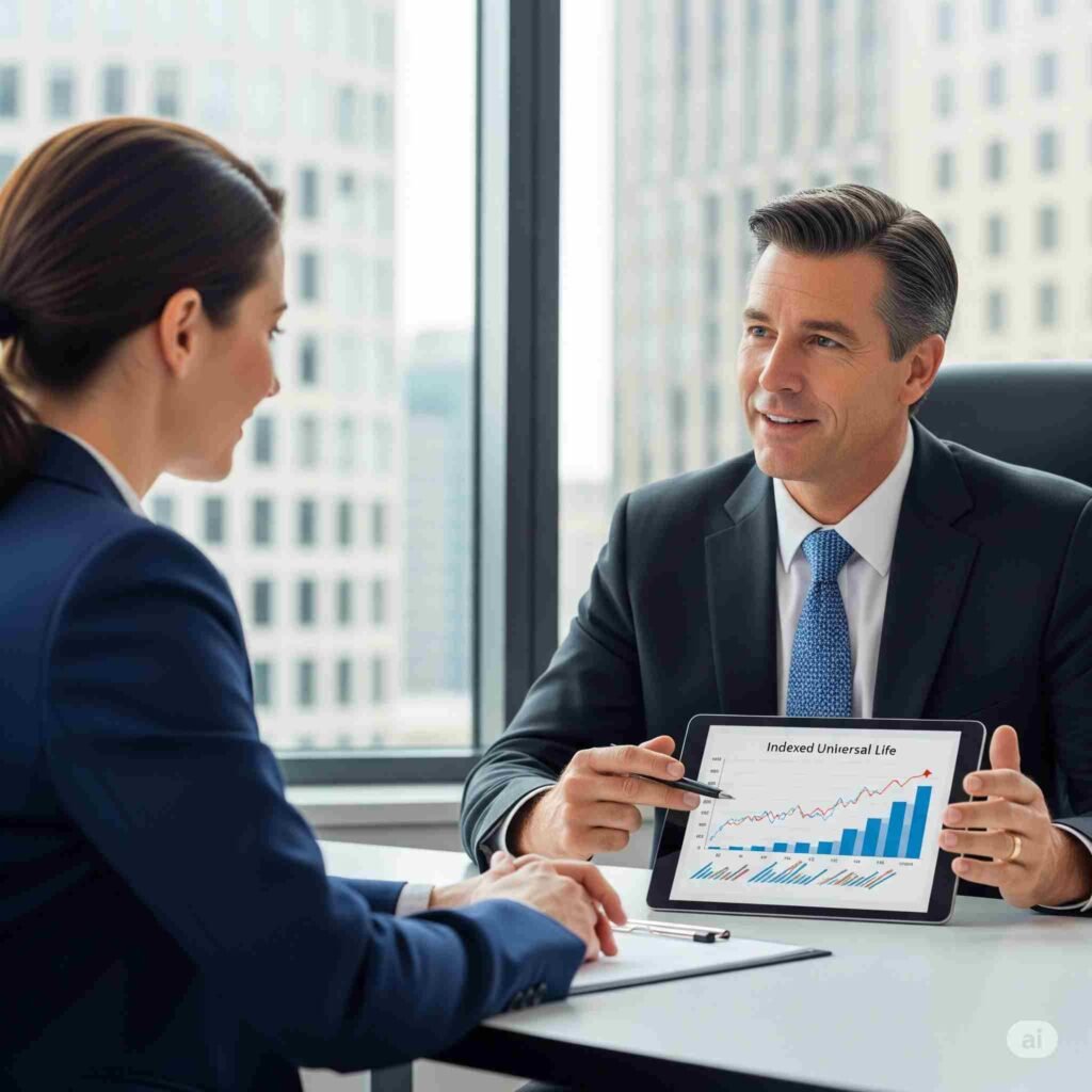 Diverse individuals planning for a secure financial future, highlighting the long-term IUL growth outlook and retirement strategies.