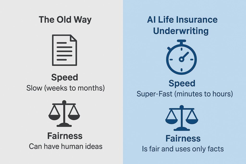 “Comparison of traditional life insurance underwriting vs AI life insurance underwriting USA”