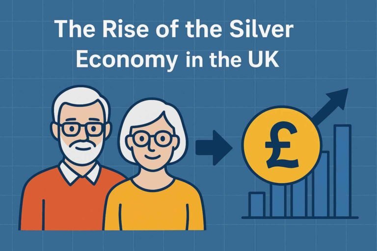 "UK Silver Economy growth and life insurance for seniors illustration"