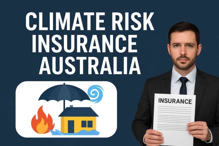 "Climate risk insurance in Australia – house protected from floods, bushfires, and cyclones."